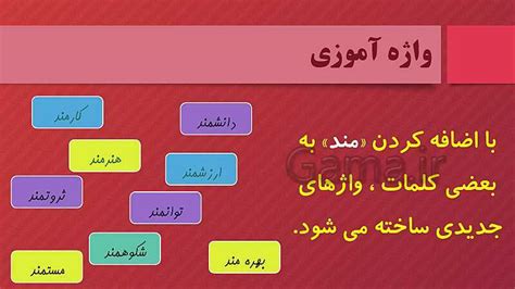 پاورپوینت واژه آموزی و گوش کن و بگو فارسی سوم دبستان درس 1 تا 17 گاما