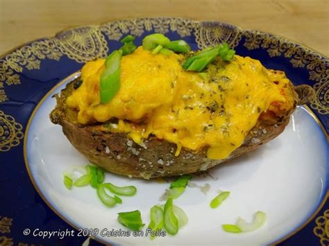 Patate Douce Farcie Aux Champignons Fromage De Ch Vre Ciboulette