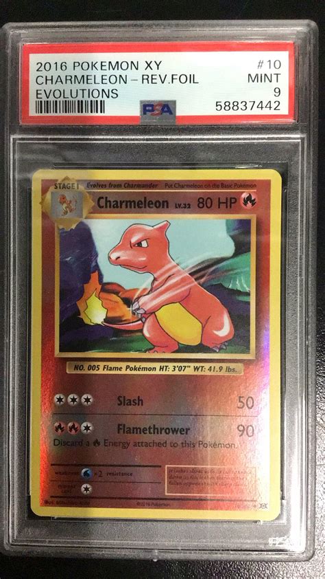 2016 Pokemon Xy Evolutions 10 Charmeleon Reverse Foil PSA 9 GameStop