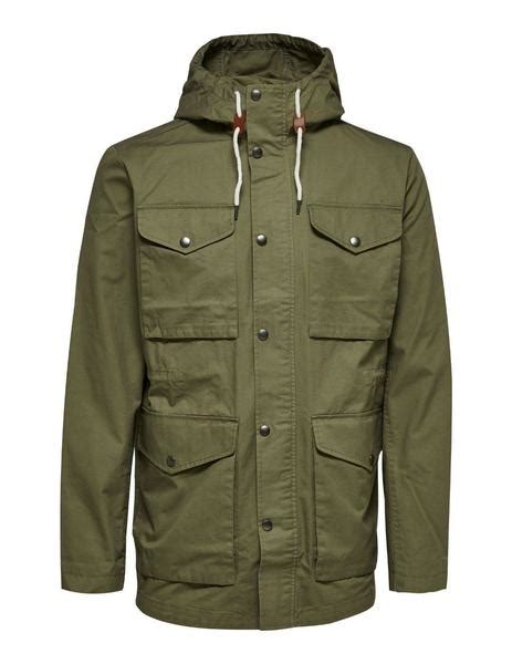 Parka Selected Homme Verde Militar Con M Ltiples Bolsill