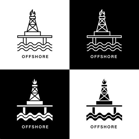 Offshore Icon Cartoon Rig Platform Symbol Vector Logo 12190544 Vector