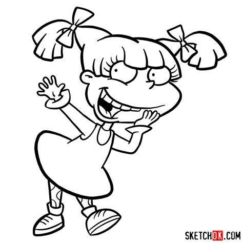 How To Draw Angelica Pickles Rugrats Sketchok Easy Drawing Guides