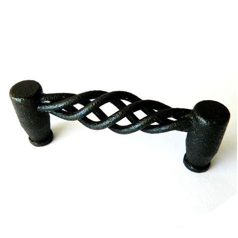 Rustic Hammered Black Birdcage Kitchen Cabinet Hardware Handles Pulls