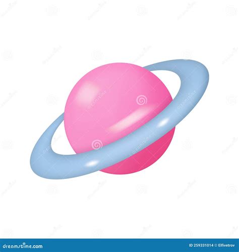 3d Sättigungssymbol Pink Planet Mit Ring Um Vektor Abbildung