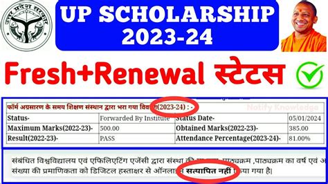 Up Scholarship 2023 24 Status Up Scholarship Status Kaise Dekhe Up