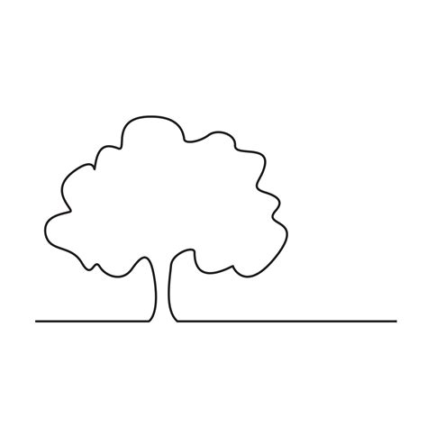 One Line Drawing Illustration Of A Tree 10749346 Vector Art At Vecteezy