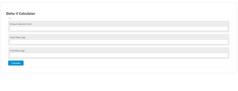 Delta-V Calculator - Calculator Academy