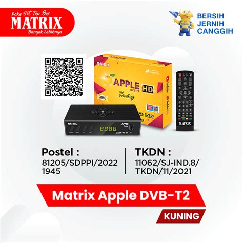 STB MATRIX DVBT2 APPLE KUNING Matrix Official