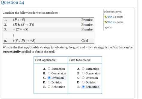 Solved Question 24 Consider the following derivation | Chegg.com 