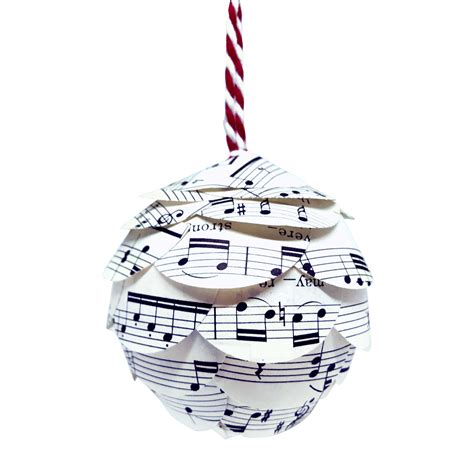 Music Christmas Ornaments, Up-Cycled Sheet Music by Joshua Fraass