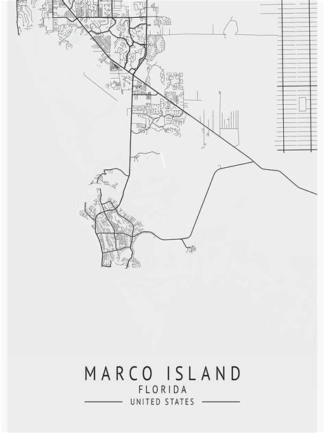 Marco Island Florida US Gray City Map Poster For Sale By