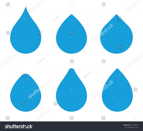 Water Drop Vector Shape Set Waterdrop Stock Vector (Royalty Free) 551634256