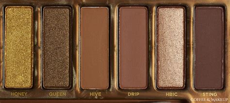 Swatches Urban Decay Naked Honey Palette Coffee Makeup