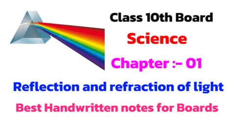 Reflection And Refraction Of Light Notes 📚 Class 10th Physics Ch 1