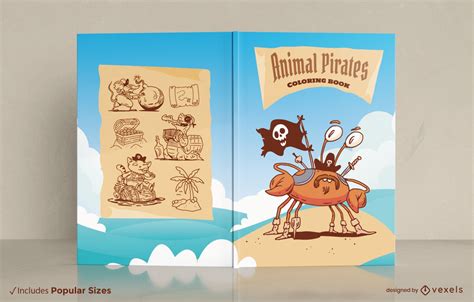 Pirate Crab Animal Book Cover Design Vector Download