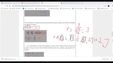 EJEMPLOS DE LA VIDA COTIDIANA PROGRESIONES ARITMETICAS Y GEOMETRICAS 0