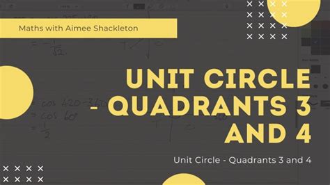 Unit circle - quadrants 3 and 4 - Unit circle... - ClickView