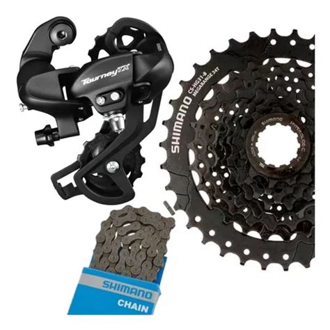 Kit Shimano Tourney Tx800 Mtb 8v Cambio Cassete Corrente Parcelamento