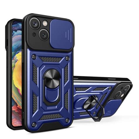 Hurtel Hybrid Armor Camshield Iphone 15 Case With Stand And Camera