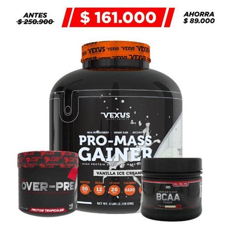 Pro Mass Gainer 6 Lb BCAA Powder 40 Serv Over Pre 45 Serv