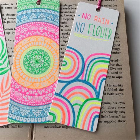 Neon Mandala Bookmarks Set Of 3 Mandala Bookmark Bookmark Book Lover T Book Lovers