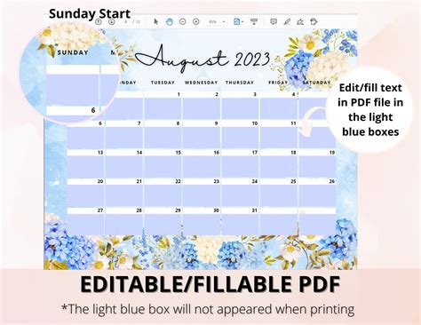 Editable Monthly Calendar 23 Academic Planner 12 Month - Etsy