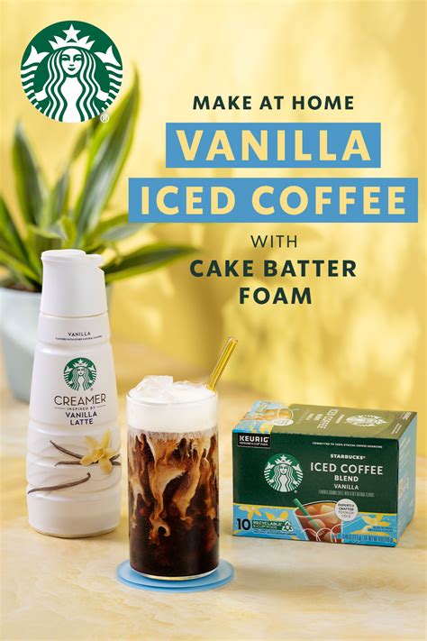 Vanilla Iced Coffee With Cake Batter Foam Recipe In 2024 Coffee