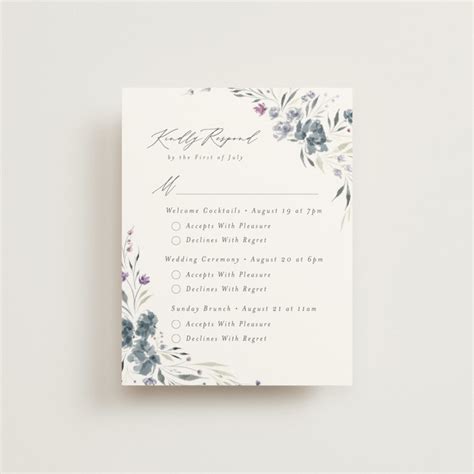 Violet Cascade Multi Event Rsvp Cards By Nicoletta Savod Minted