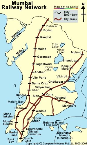 Mumbai City Rail Map, Rail Map of Mumbai,Mumbai Railway Map, Railway ...