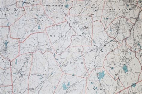 1891 Map of Norfolk County | Massachusetts - Lannan Gallery