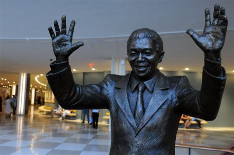 A statue of Nelson Mandela - BBNJ IGC-5 - 26Aug2022 - Photo | IISD ...