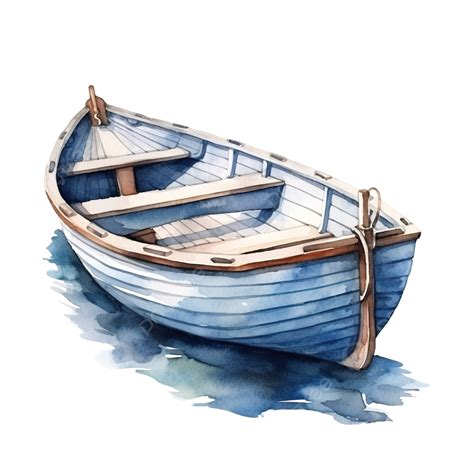 Watercolor Boat Clip Art Element Jet Boat Ship PNG Transparent Image