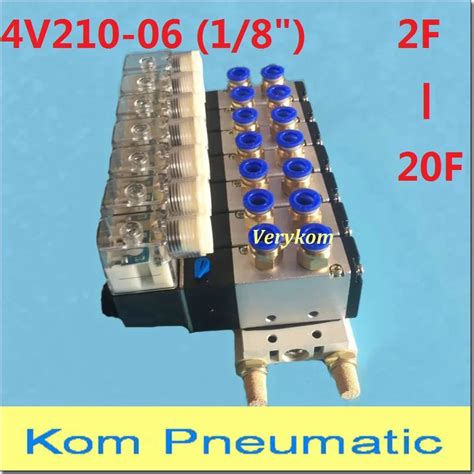 2 ~ 20 reihen Verykom Pneumatische 4V210 06 1/8 "Magnetventil Block Mit ...