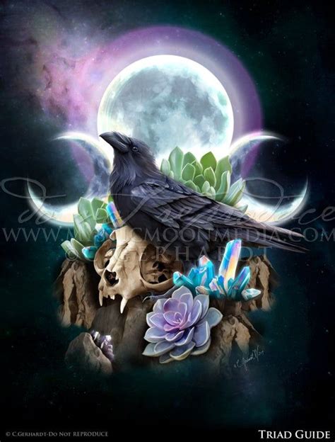 Triad Guide / Raven Art Print / Wiccan Altar / Wiccan Art / Pagan ...