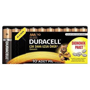 Duracell Basic İnce Kalem Pil 10 Lu AAA Fiyatı ve Özellikleri