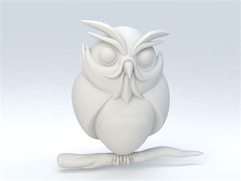 Cartoon Owl Figurine 3d Model Object Files Free Download Cadnav