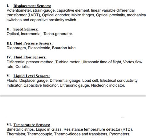 Solved Task 1: Define the types of sensors and transducers | Chegg.com