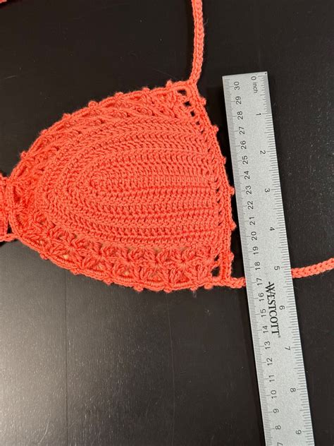NWT Crochet FULL LINED Bikini Adjustable Summer Handmade Salmon Color Etsy