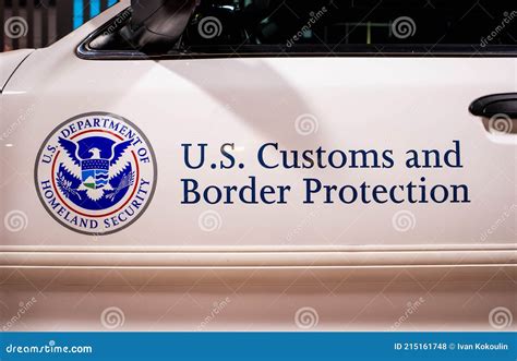 Customs And Border Patrol Logo On The Side Of The Patrol Car Editorial