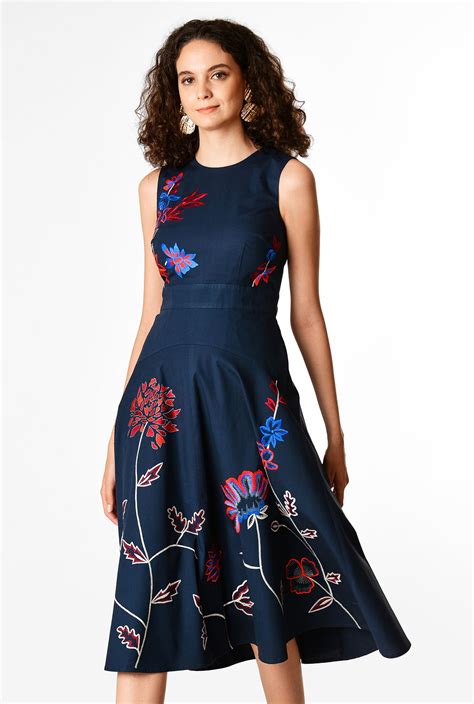 Shop Floral Embellished Poplin Dress Eshakti