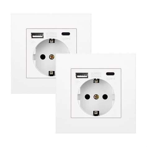 Prise 1 Voie Avec Chargeur Usb Port De Type C Prise Murale 16 A