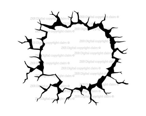 Cracked Wall SVG Explosion Svg Bullet Hole Svg Broken Wall Svg