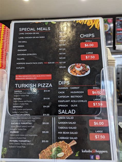 Menu At Kebabshoppers Fast Food Hoppers Crossing