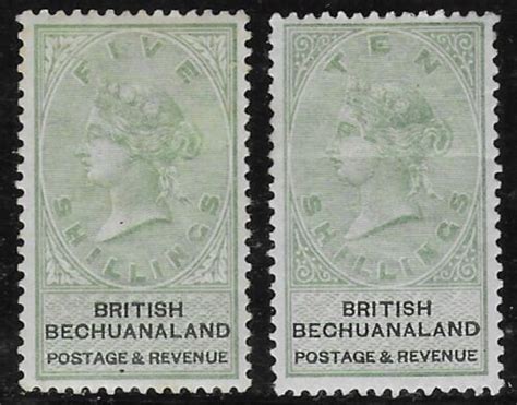 Bechuanaland 1888 5s And 10s Hm 10s Horizontal Crease Sg 18 19 Cv £415