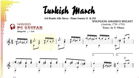 Mozart Turkish March Guitar Demo Youtube