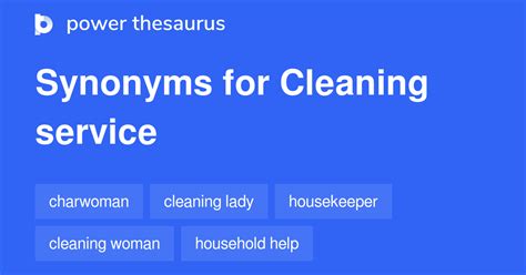 Cleaning Service synonyms - 140 Words and Phrases for Cleaning Service