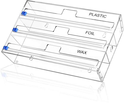 Acrylic Wrap Dispenser With Cutter 3 In 1 Kitchen Roll Holder Drawers