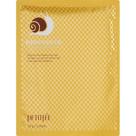 Гидрогелевая маска для лица с золотом и улиткой Petitfee&Koelf Gold ...