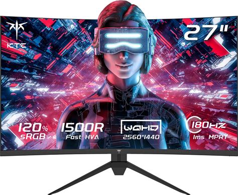 Gawfolk Écran Pc Gamer Incurvé 27 Pouces 180hz 1080p Moniteur Pc