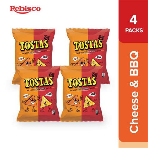 Tostas Corn Chips Cheese And Bbq 49g X 4pcs Shopee Philippines